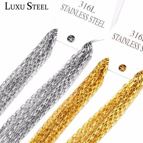 LUXUSTEEL Long Necklace Women Men Stainless Steel Geometry Shape 10Pcs/Lots Chains Necklace Bulk Sale Accessories Party ► Photo 1/6