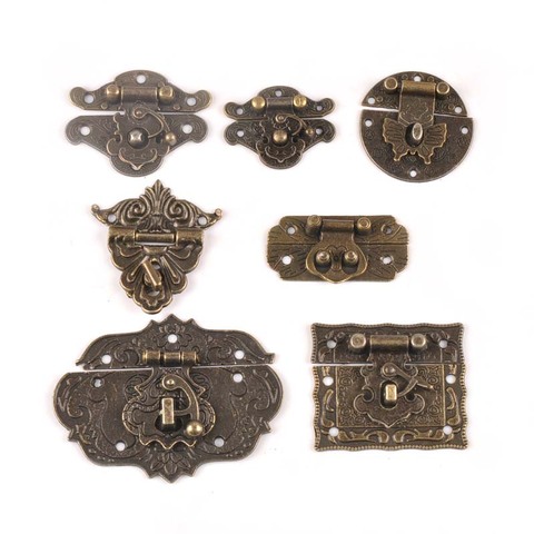 New Vintage Antique Brass Wood Suitcase Box Clasp For Wooden Boxes Hook Furniture Buckle Clasp Lock Decorative Latch Hasp C2264 ► Photo 1/6