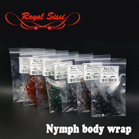 Royal Sissi 4meters pack 1/8'' nymph body wrap strips elastic scud back fly tying materials for stonefly &dragonfly nymph flies ► Photo 1/6