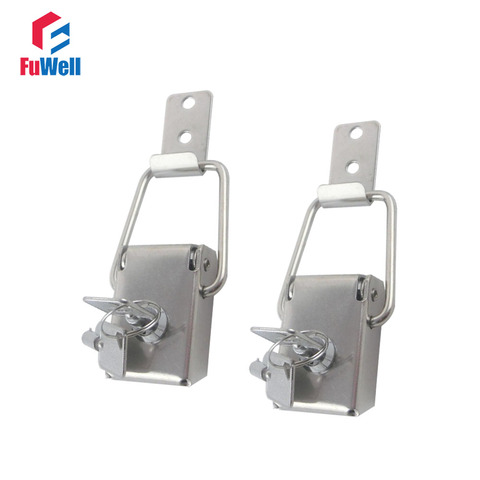 2pcs R601 201Stainless Steel Toggle Latch Hasps with Keys Spring Loaded Cabinet Box Buckle ► Photo 1/2