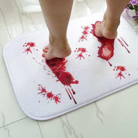 non slip bloody bath mat microfiber memory foam bath mat creative the blood footprint antiskid mat terror floor door mat ► Photo 1/5