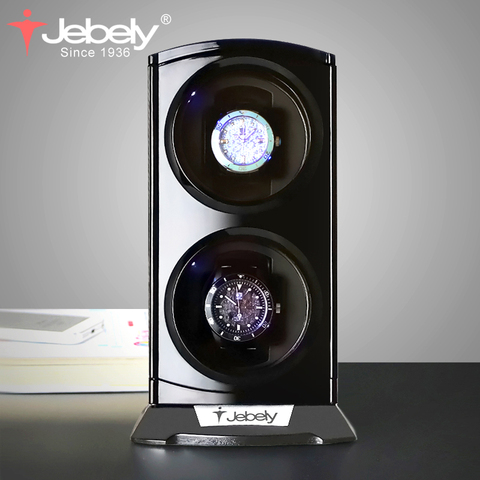 Jebely New Arrival Black Double Watch Winder for Automatic Watches Watches Box Jewelry Watch Display Collector Storage With LED ► Photo 1/6