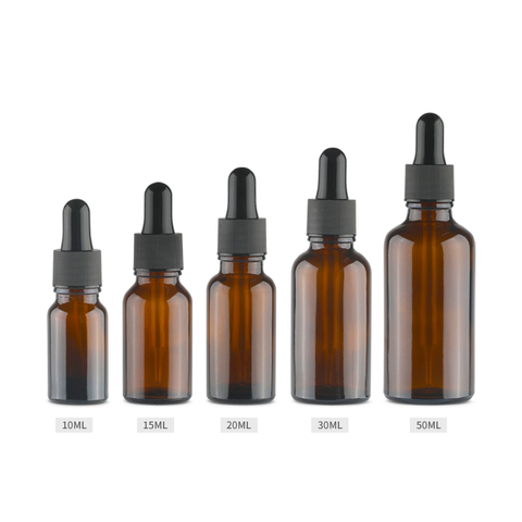 10pcs/lot Brown Drop Amber Bottle Glass Aromatherapy Liquid Dropper essential basic massage oil Pipette Refillable Bottles ► Photo 1/5
