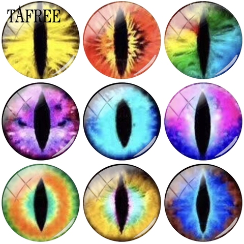 TAFREE Rainbow Color Eyes 12mm 20mm Glass Beads Cabochon Dome Cover Pendant DIY Ornament / Accessories ► Photo 1/6
