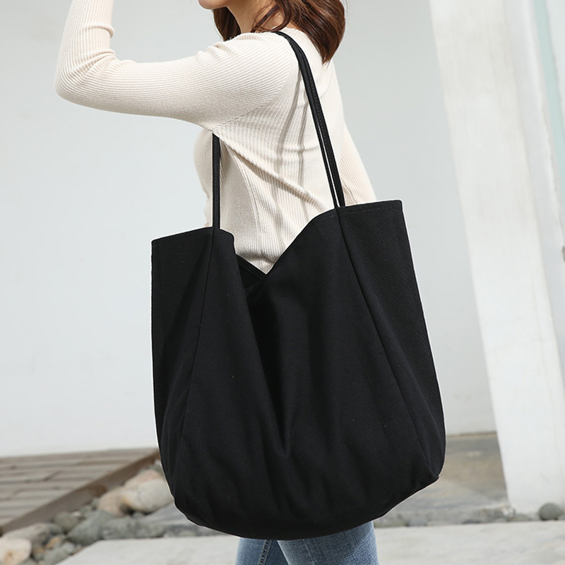 Portable Flax Tote Bag Women Shopper Shopping Shoulder Bags Foldable Reusable 