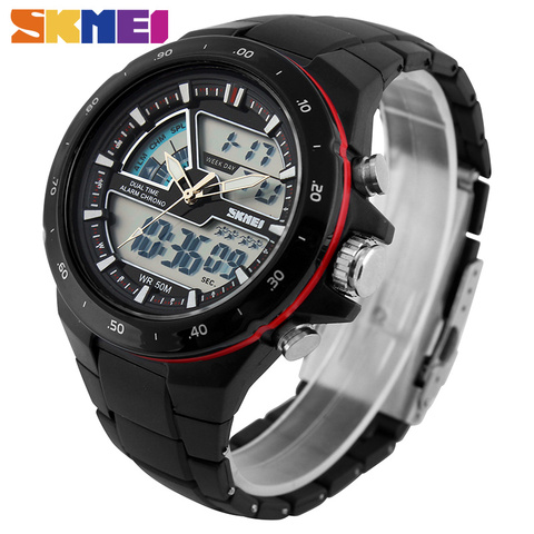 SKMEI Sport Watch Men Fashion Casual Alarm Clock Waterproof Military Chrono Dual Display Wristwatches Relogio Masculino 1016 ► Photo 1/6