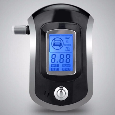 Black Portable Mini Breath Alcohol Tester Professional Police Digital LCD Screen AT6000 Alcohol Tester Breathalyzer ► Photo 1/6