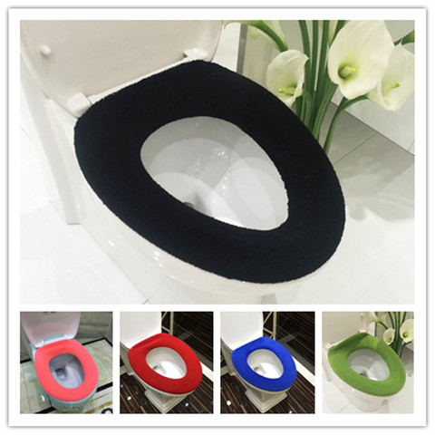 Comfortable Soft Multicolor Bathroom Toilet Set Thickening Washable Toilet Seats Cover Toilet Mat Winter Warm O Ring Potty Sets ► Photo 1/6