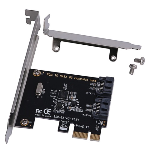 1 Set PCIe PCI Express to SATA3.0 2-Port SATA Connectors III 6G Controller Expansion Card Adapter for PCIe 2.0 ► Photo 1/6