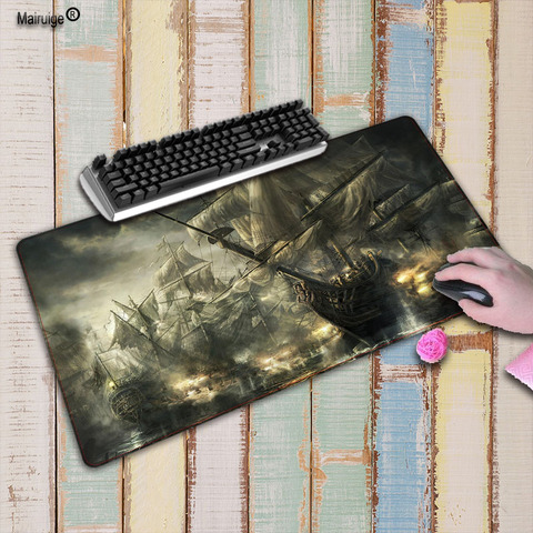 Mairuige Super large 900x40mm/700x300mm/600x300mm Pirate Ship Rubber mouse pad computer game tablet mousepad with edge locking ► Photo 1/6