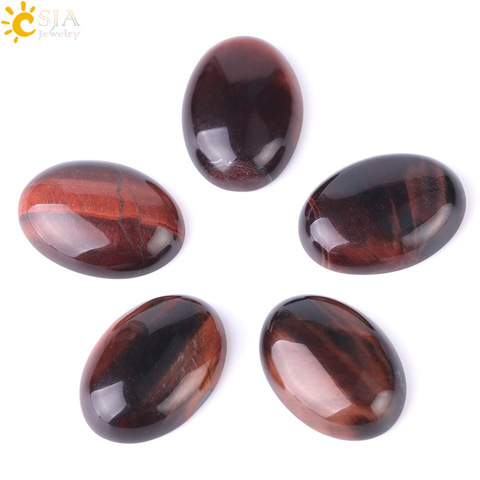 CSJA Red Tiger Eye Natural Stone Cabochon Beads for DIY Jewelry Fashion Ring Accessories Dome Bead Handcrafted Material 1Pc F514 ► Photo 1/6