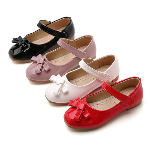 2022New Kids Shoes Girls Shoes Spring Autumn Princess Leather shoes Wedding Party Shoes for Girl Red black pink White 3 4 5-14T ► Photo 1/6