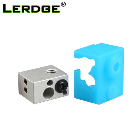 LERDGE 3D Printer Parts XCR-NV6 heat block For J-head Extruder HotEnd heater block with Silicone Sock 0.4mm Nozzle Replace V5 V6 ► Photo 1/6