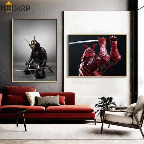 Japanese Samurai Sword Armor Posters and Prints Canvas Painting Art Wall Pictures for Living Room Home Decoration Cuadros ► Photo 1/6