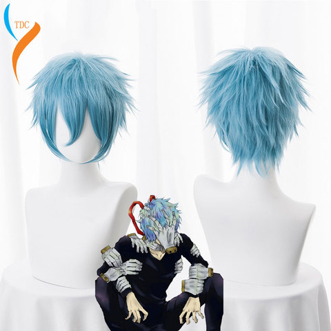 Anime My Hero Academia Boku no Hiro Akademia Shigaraki Tomura Wigs Short Gray Blue Mixed Curly Cosplay Wig + Wig Cap ► Photo 1/6