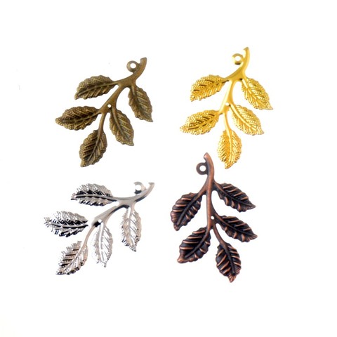 Free shipping 20Pcs Leaf Filigree Wraps Connectors Metal Crafts Gift Decoration DIY 32x50mm ► Photo 1/5