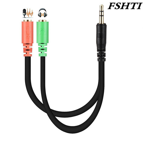 AUX Cable 3.5mm Stereo Audio Plug 2 Male to 1 Female Adapter Cable Splitter Microphone and Headphone Jack Cord ► Photo 1/6