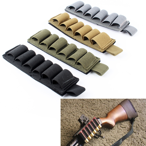 Airsoft Magazine Pouch Hunting Buttstock Shell Ammo Carrier Holder 6 Rounds 12Ga 20Ga Military Gaine Rifle Ammo Mag Pouch ► Photo 1/6