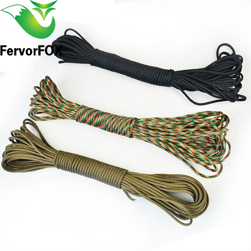 CAMPINGSKY Paracord 550 Parachute Cord Lanyard Tent Rope Guyline Mil Spec  Type III 7 Strand 100FT For Hiking Camping 200 Colors