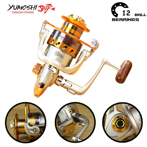 Yumoshi 500 - 9000 12BB Fishing Reel fly fishing reel Carp Feeder Spinning Fishing Reels Carretilha de pesca Moulinet shimano ► Photo 1/6