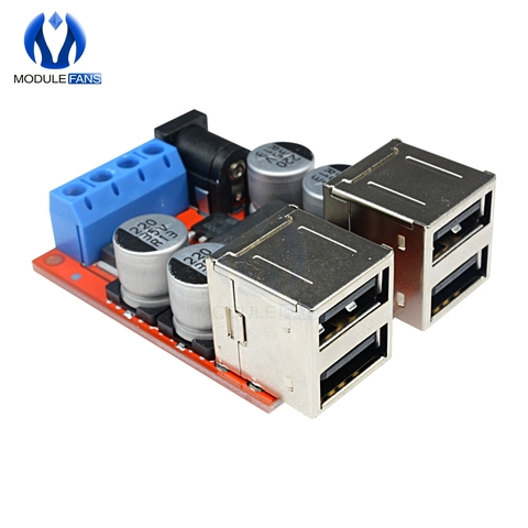 DC-DC Vehicle Charging Board 8V-35V 5V 8A Power Supply Depressurization Module 4 port USB Output mobile Charger Car ► Photo 1/6