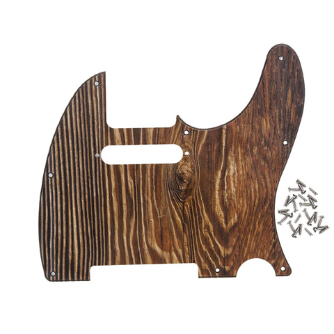 FLEOR Wood Color Tele Guitar Pickguard 8 Hole 3Ply PVC with Screws for FD Tele Style Electric Guitar Parts ► Photo 1/5