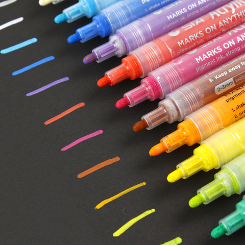 STA Waterproof Metallic Acrylic DIY Paint Highlighter Art Marker Pen Sketch Drawing Craft Scrapbook Supplies ► Photo 1/5