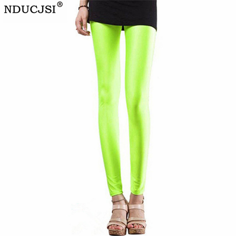 YRRETY Shiny Leggings Women Thin Full Ankle Length Leggings Stretch Pants  Basic Leggings Casual Spandex Soft Multicolor Legging