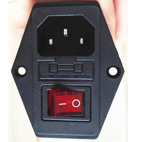 Red Rocker Switch Fused Power Socket Fuse Power Supply ON OFF Outlet Connector Plug for Spot Welder Machine Accessories ► Photo 1/1