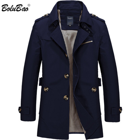 BOLUBAO New Men Fashion Jacket Coat Spring Brand Men's Casual Fit Wild Overcoat Jacket Solid Color Trench Coat Male ► Photo 1/6