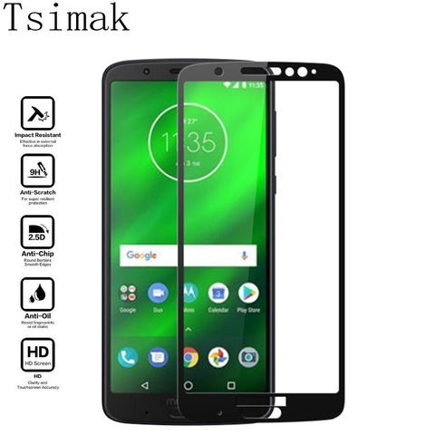 Tsimak Full Cover Tempered Glass For Moto G7 Plus G6 Play E5 E6 Z3 Screen Protector For Motorola Moto G7 Power Glass Tempered ► Photo 1/6