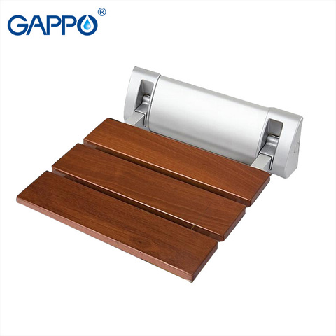 GAPPO Wall Mounted Shower Seats wall mounted bathroom chair folding bath seat solid wood bench wall chairs bathroom bench ► Photo 1/6
