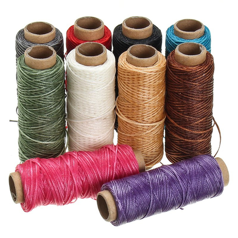Durable 50 Meters 1mm 150D Waxed Thread Cotton Cord String Strap Hand Stitching Thread for Leather Handicraft Tool Material ► Photo 1/6