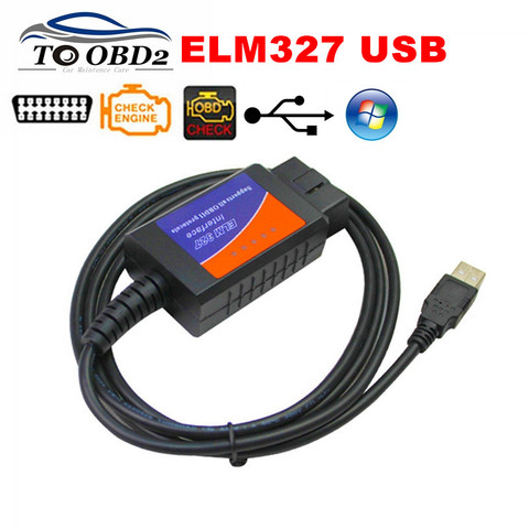 2022 New OBD2 Diagnostic Tool ELM327 USB V1.5 Plastic Auto Cable Interface OBDII CAN-BUS Code Reader ELM 327 1.5 PC Connection ► Photo 1/6