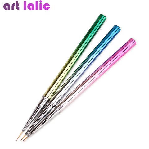 7/9/11mm Nail Art Brush Pen Plating Handle Liner Line Stripe Fish Flower Painting Drawing Manicure Acrylic Tools Tips Design ► Photo 1/3