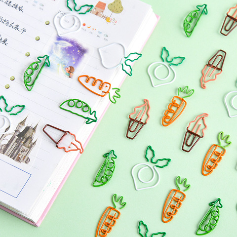 Creative Kawaii carrot ice cream Shaped Mini Paper Clips Clear Binder Clips Photos Tickets Notes Letter Paper Clip Stationery ► Photo 1/5