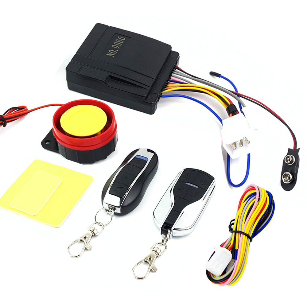 Motorcycle Scooter Security Alarm System Remote Control Engine Start Anti-theft 
