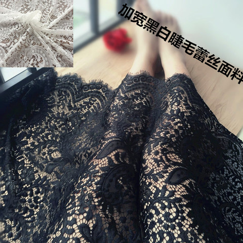 3m/pack Free Shipping Width 70cm White Black DIY Exquisite Classic Eyelash Lace Decoration Embroidery Lace Fabric ► Photo 1/5