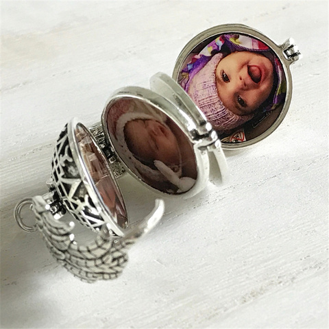 Magic Expanding Photos Pendant Memorable Pendant Keyring With A Medallion Angel Wings Keyring With A Pendant Trendy Land Gift ► Photo 1/6