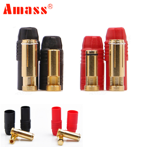 1set Amass AS150 Gold Plated Banana Plug 7mm Male/Female for High Voltage Battery Red/Black ► Photo 1/5