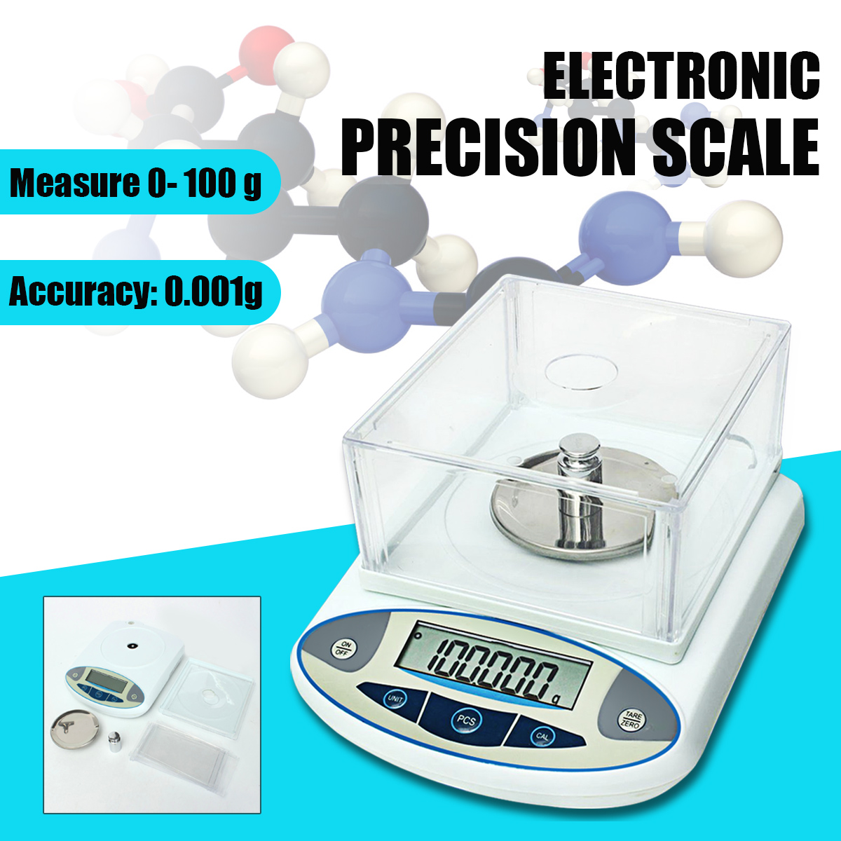 0.001g Electronic Digital Scale Portable Mini Scale Precision