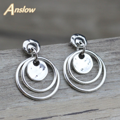 Anslow Top Quality Fashion Jewelry Charm Bijoux Round With Round Vintage Retro Women Stud Earrings Female Women Gift LOW0123AE ► Photo 1/4