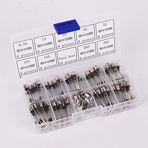 72pcs 6x30mm Fast-blow Glass Fuses Quick Blow Car Glass Tube Fuses Assorted Kit Amp 250 10pcs fuse seat 6*30 home fuse with box ► Photo 1/3