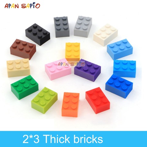 40pcs DIY Building Blocks Thick Figures Bricks 2x3 Dots Educational Creative Size Compatible With lego Plastic Toys for Children ► Photo 1/6