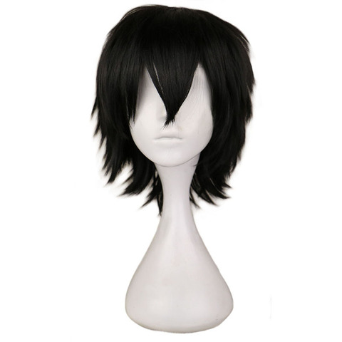 QQXCAIW Black White Purple Red Short Hair Cosplay Wig Male Party 30 Cm High Temperature Fiber Synthetic Hair Wigs ► Photo 1/6