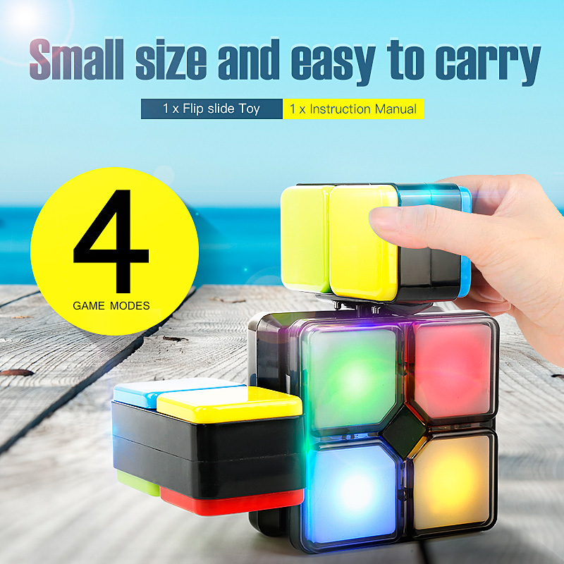 Variety Game Music Magic Flip Slide Cube LED Music Multiplayer Puzzle Game Toy 