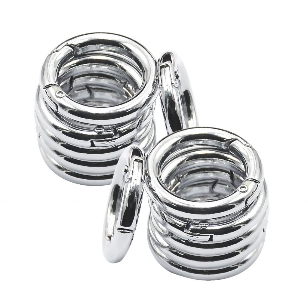 LOT 45MM Silver Round Push Gate Snap Open Hook Spring Ring  Carabiner Camping 