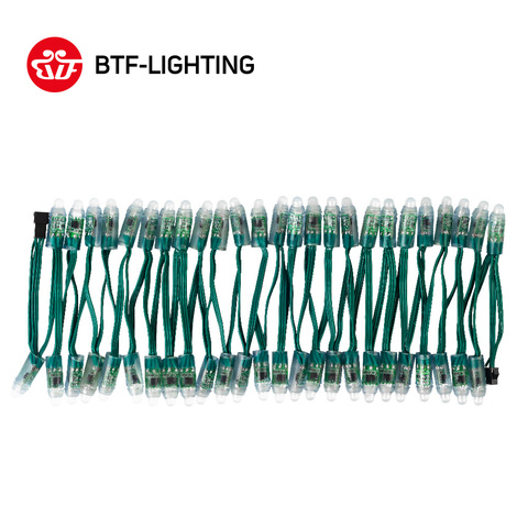 50pcs/100pcs WS2811 DC 5V/12V 12mm LED Module,Black/Green/White/RWB Wire String Christmas light; Addressable,IP68 waterproof ► Photo 1/6