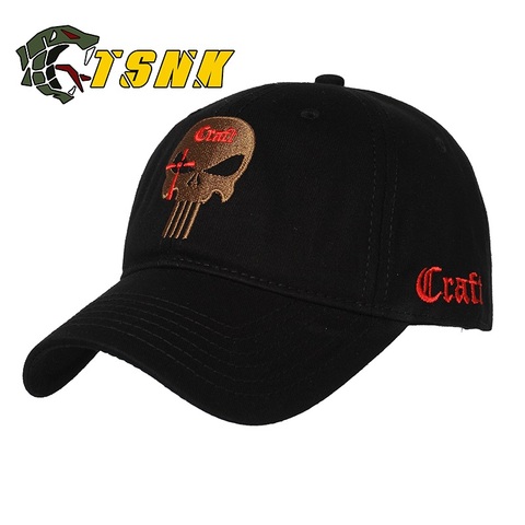 TSNK Men Women  Embroidered Amercian Punisher SEAL Team Cotton Running Hat Adjusted Snapback Baseball Cap ► Photo 1/6