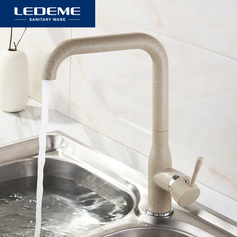 LEDEME New Kitchen Faucet Surface Finishing Brass Black Spray Paint Colorful Brass Main Material Kitchens Faucets Single Handle ► Photo 1/6